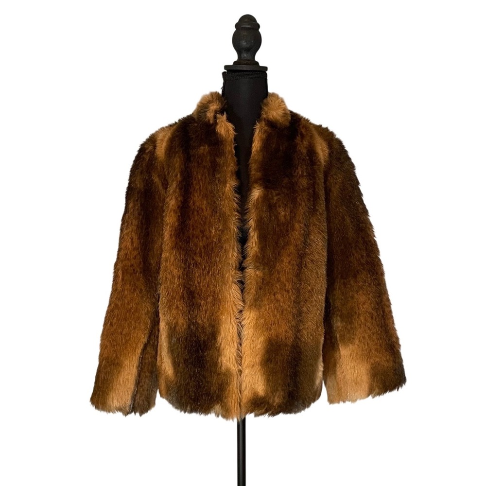 VTG Adolph Schuman for Lilli Ann Faux Fur Jacket Brown Sable Tone‎ Luxury